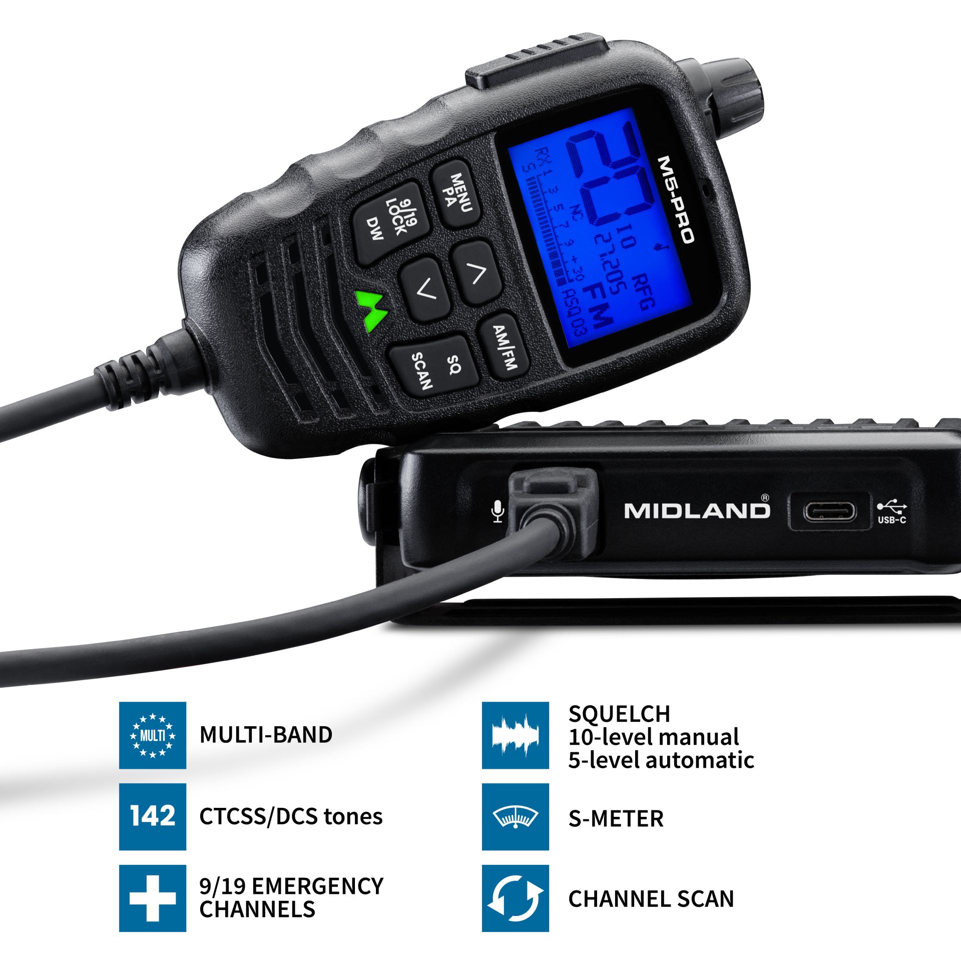 Midland M5 PRO – CB-Funk für Fahrzeuge