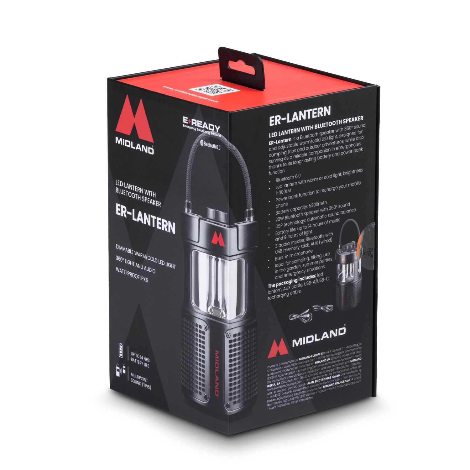 ER LANTERN LED-LaternemitBluetooth-Lautsprecher